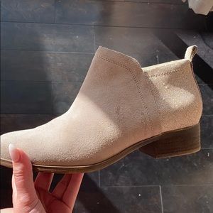 Toms Deia Booties Tan Suede Glitter Ankle Boots 9